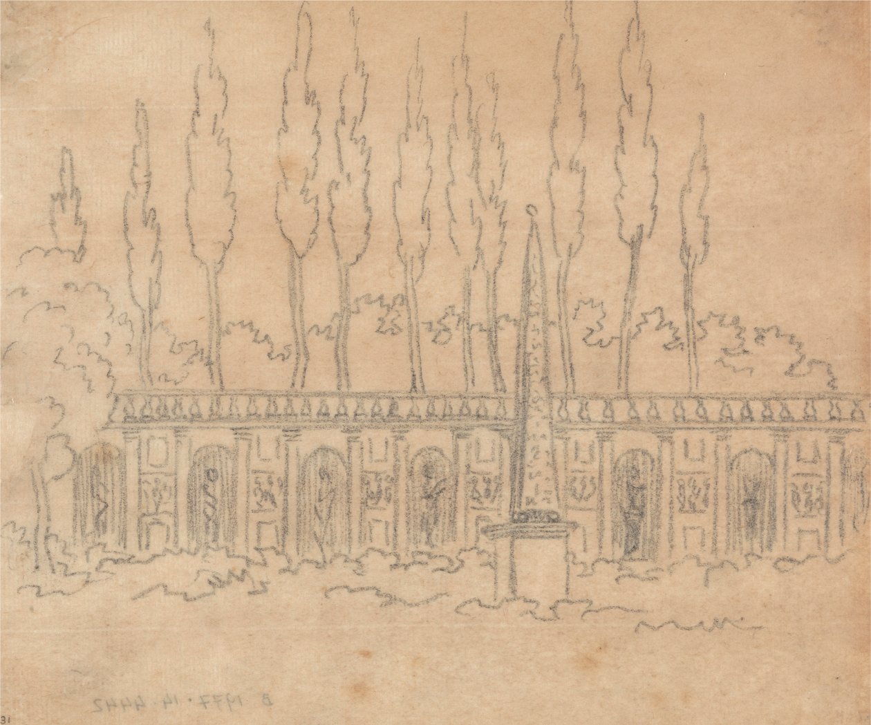 Egy villa kertjében alkotó: John Robert Cozens