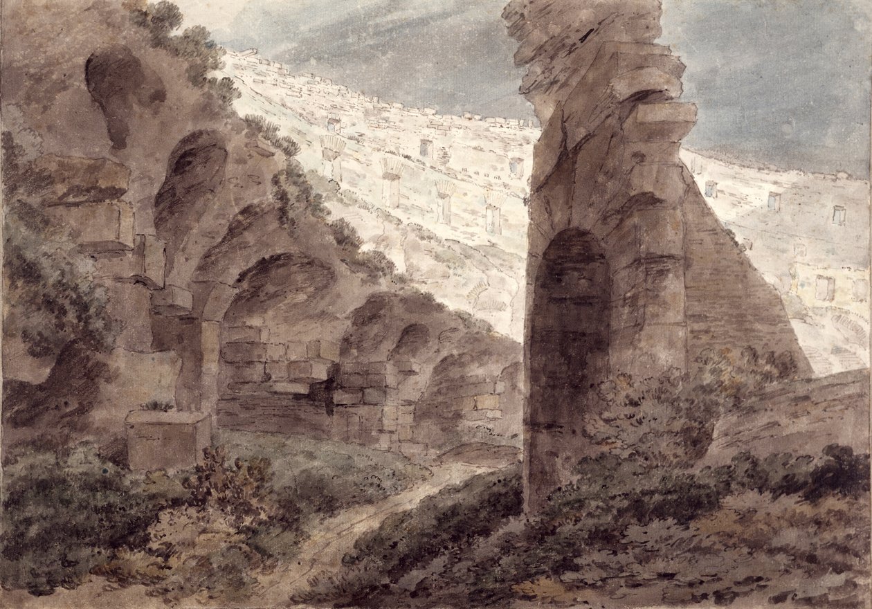A Colosseum belseje, 1778 alkotó: John Robert Cozens