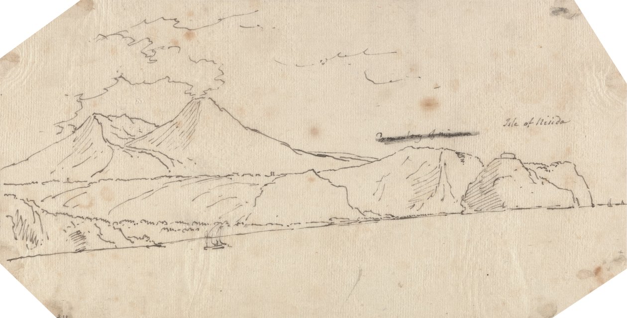 Nisida szigete alkotó: John Robert Cozens