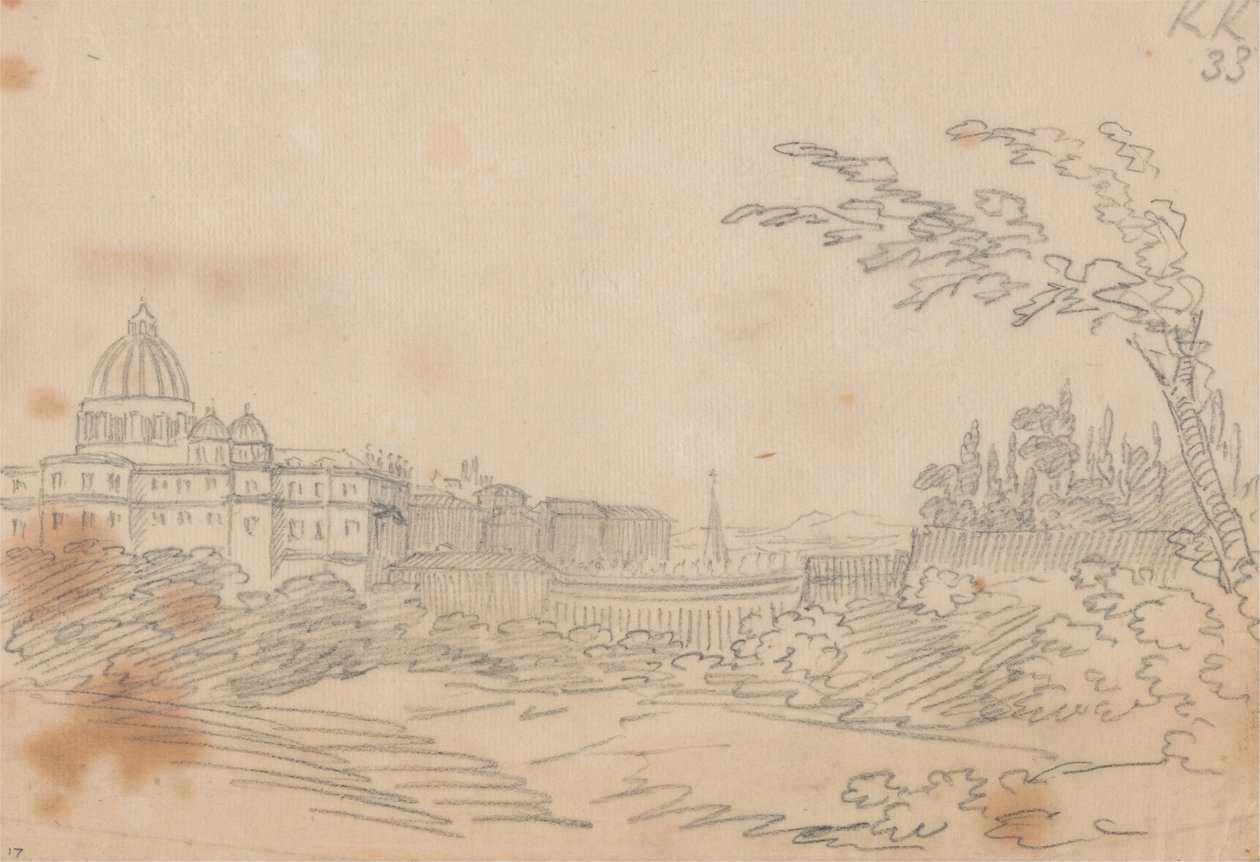 A Vatikán látképe alkotó: John Robert Cozens