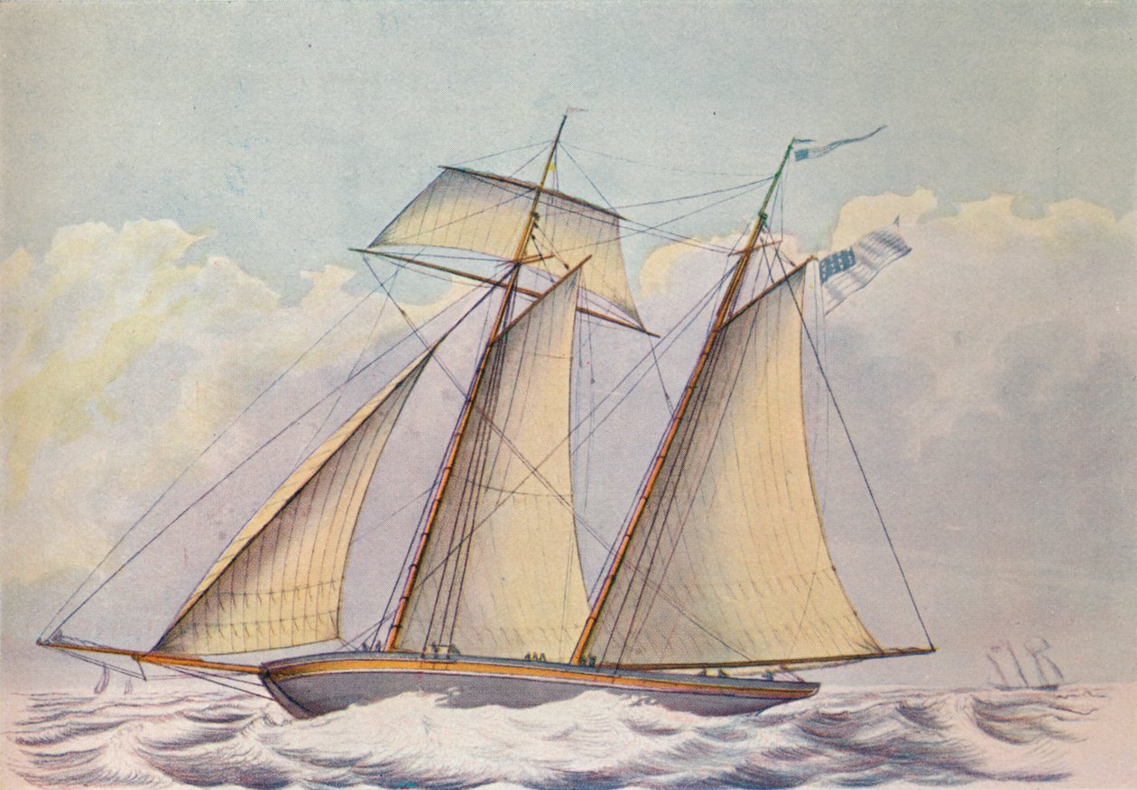 Amerikai topsail scooner, 1825 alkotó: John Rogers
