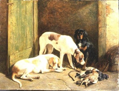 Pointerek és egy Gordon Setter alkotó: John Sargent Noble
