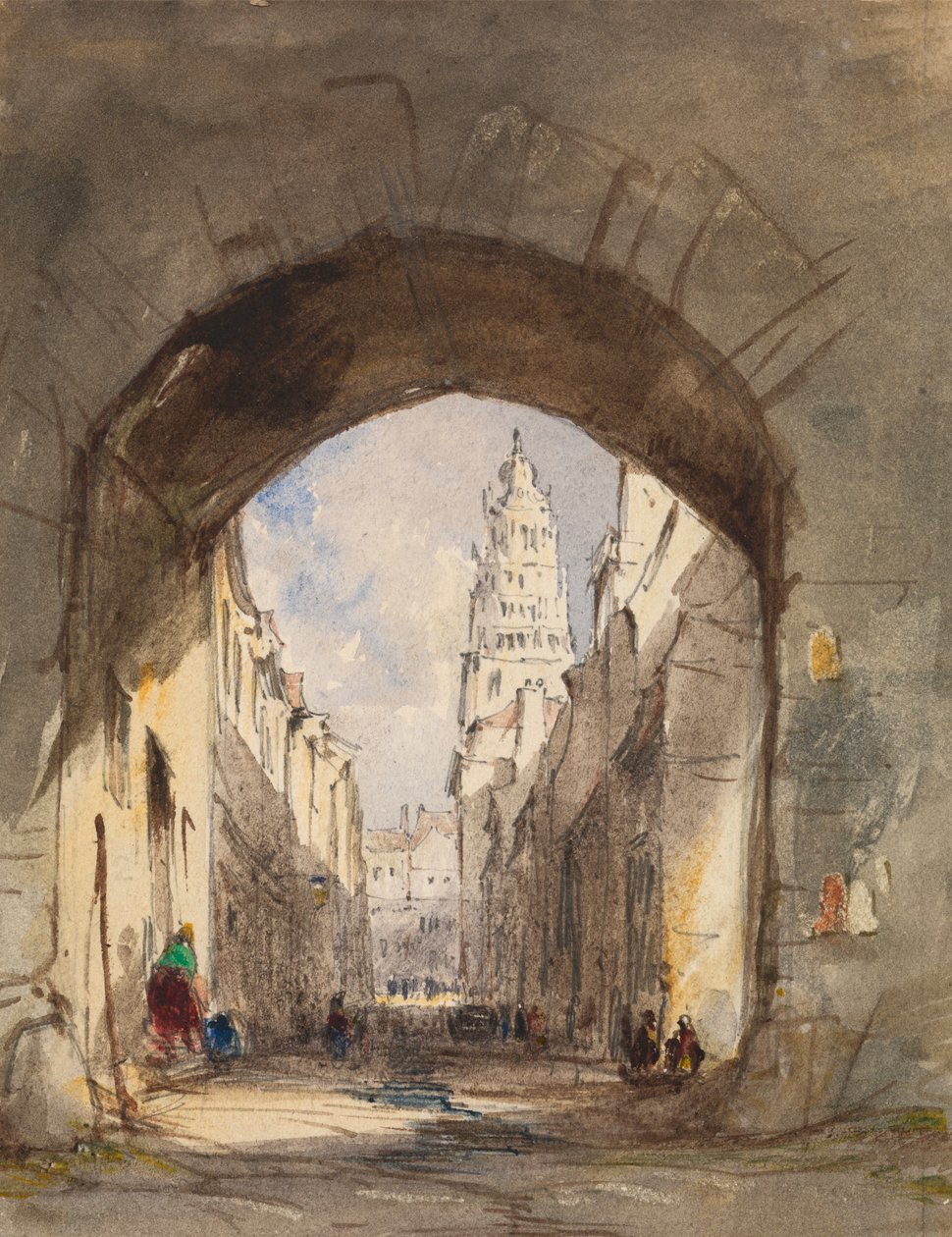 Utcai jelenet Calais-ban alkotó: John Scarlett Davis