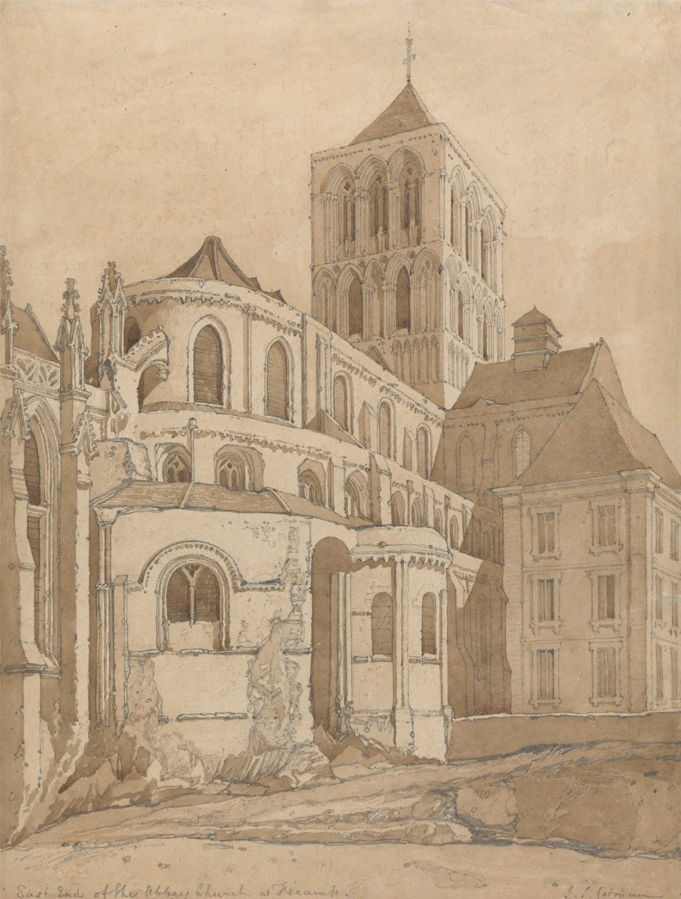 Apátsági templom Fecamp-ban, Normandiában alkotó: John Sell Cotman