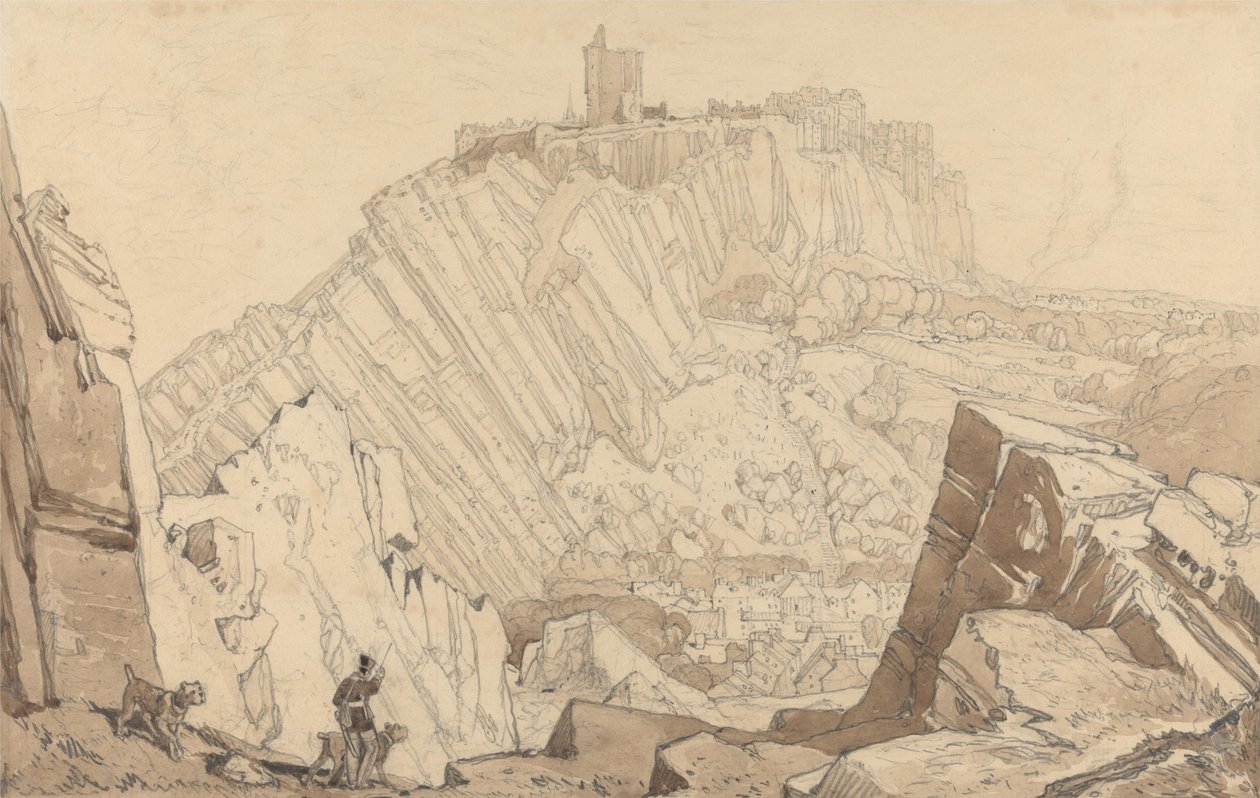 Domfront, Délkelet felé tekintve alkotó: John Sell Cotman