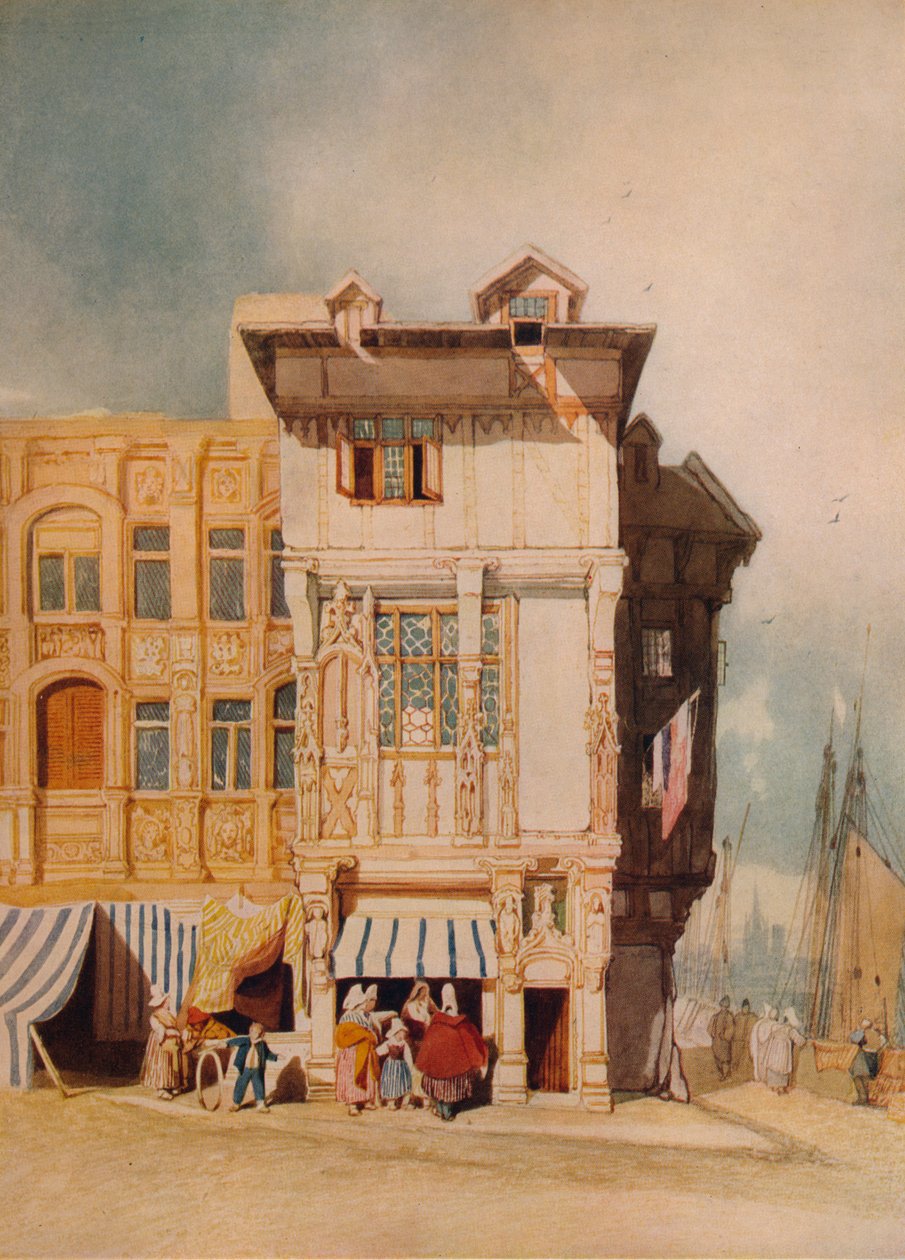 Régi házak, ábrákkal, c1836 alkotó: John Sell Cotman
