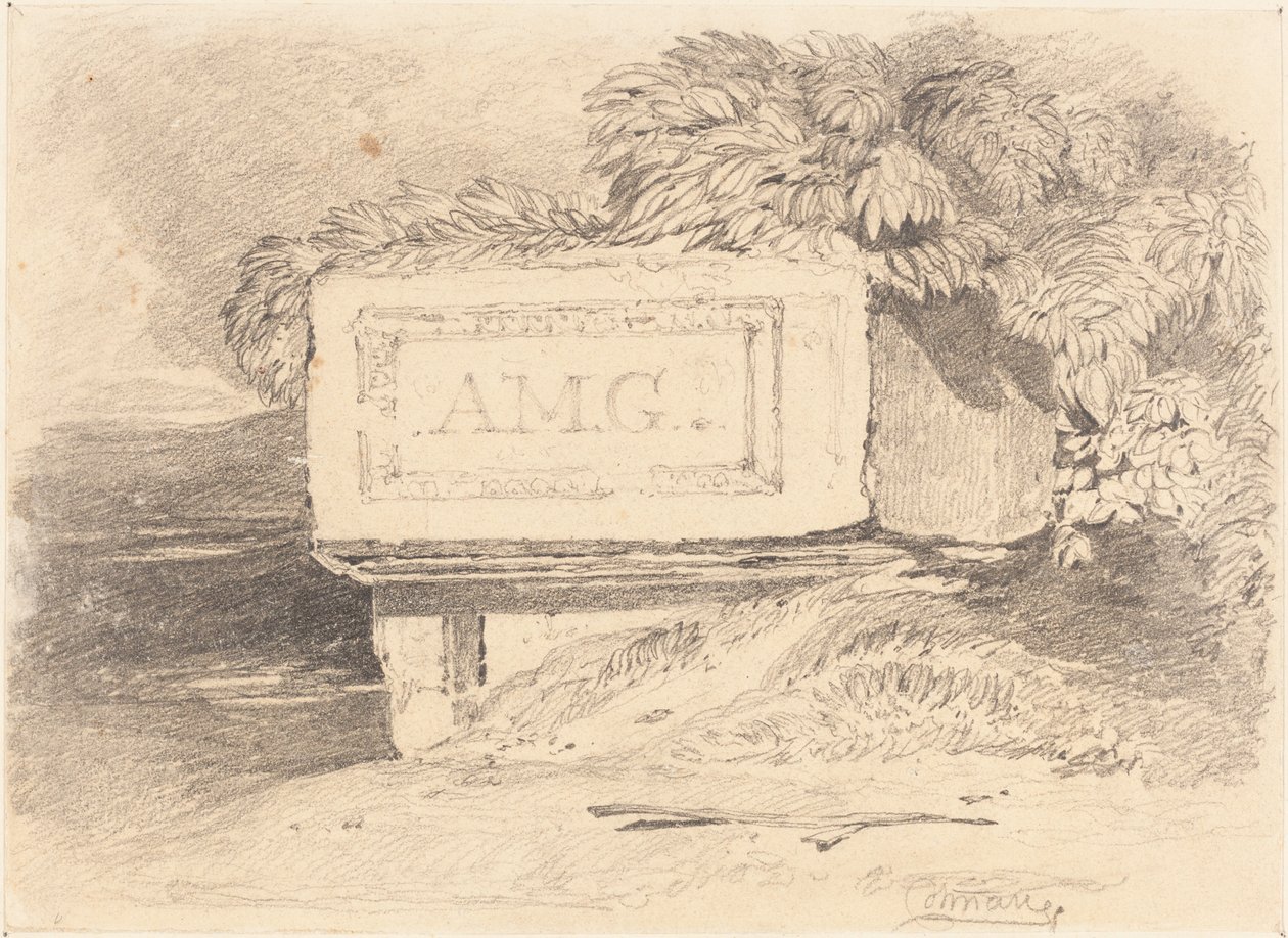 Romos sír "A.M.G." felirattal. alkotó: John Sell Cotman