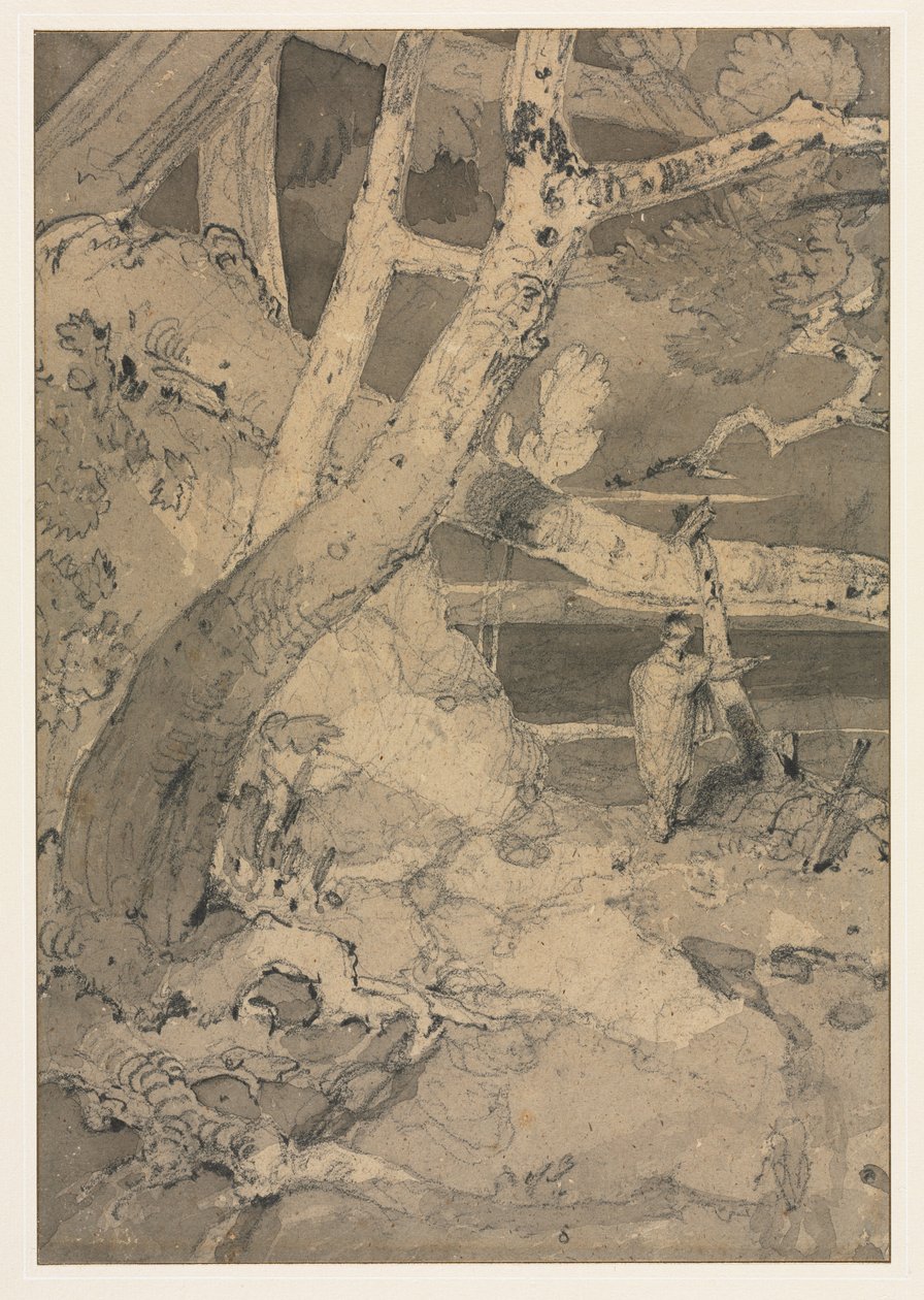 Utazó erdei tájon, 1806. alkotó: John Sell Cotman