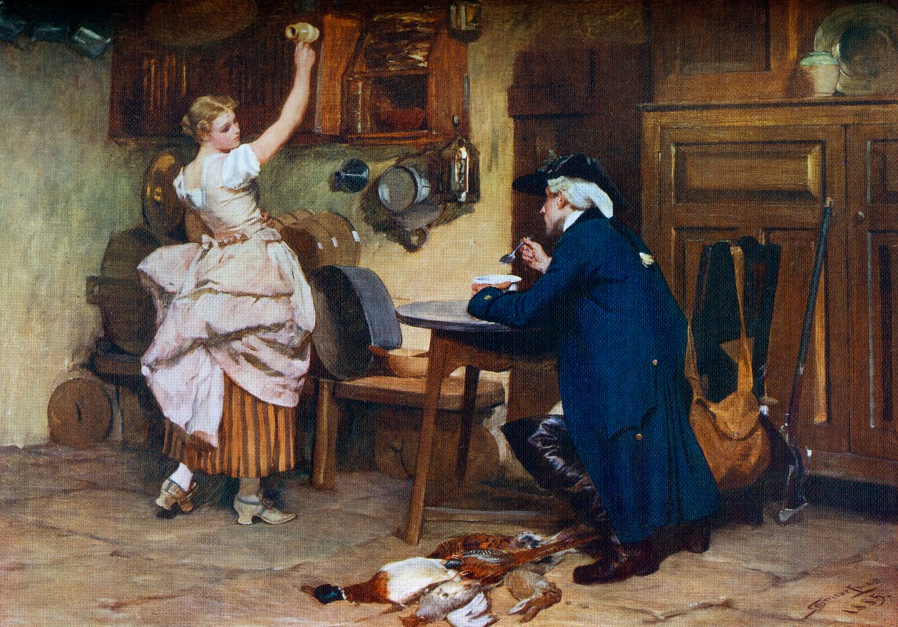 Flört, 1885, 1912. alkotó: John Seymour Lucas