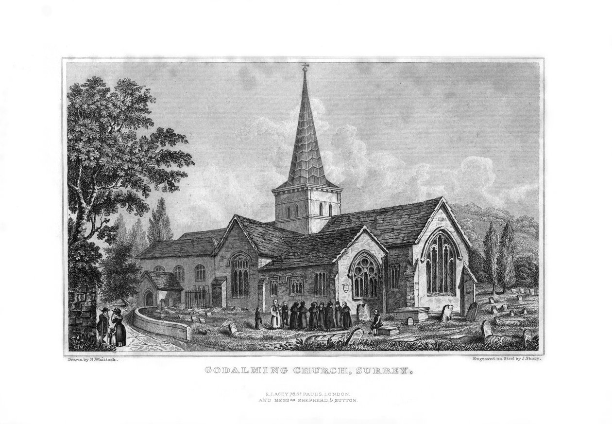 Godalming Church, Surrey, 1829. alkotó: John Shury