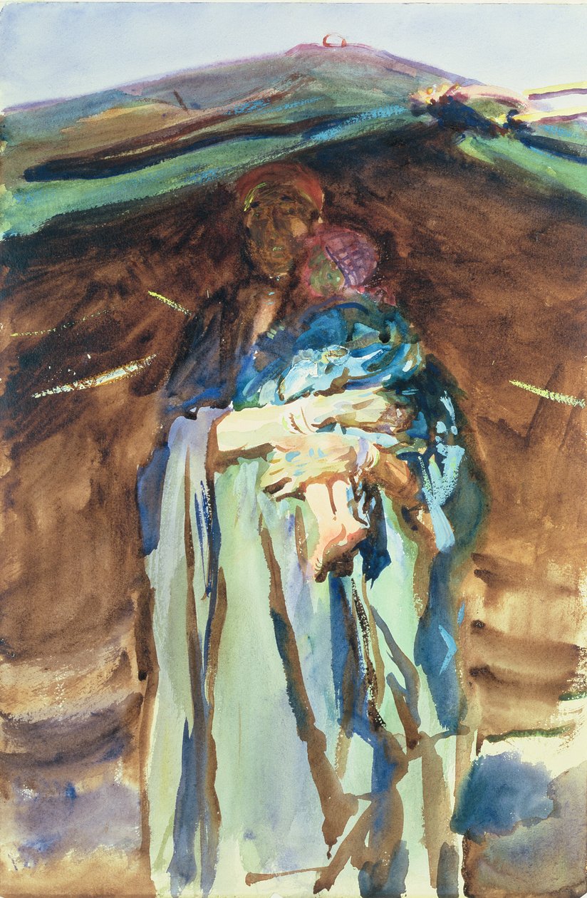 Beduin anya (wc papíron) alkotó: John Singer Sargent