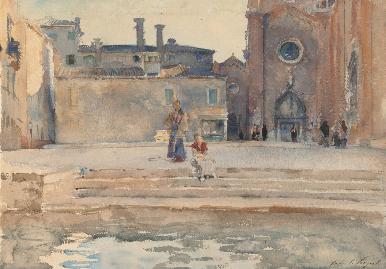 Campo dei Frari, Velence, kb. 1880. alkotó: John Singer Sargent