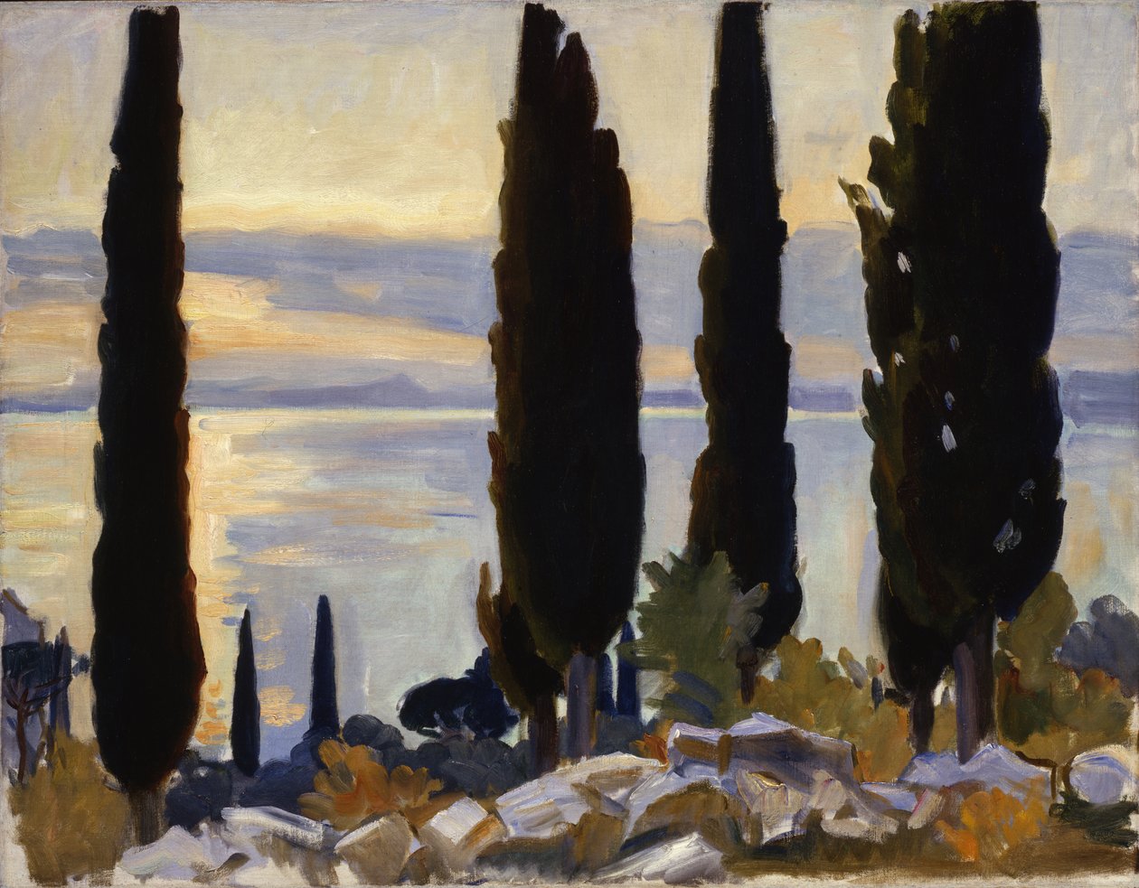 Ciprusfák San Vigilioban, 1913 alkotó: John Singer Sargent
