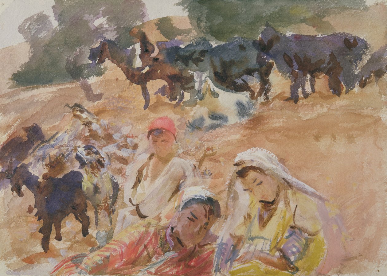 Kecskepásztorok (wc papíron) alkotó: John Singer Sargent