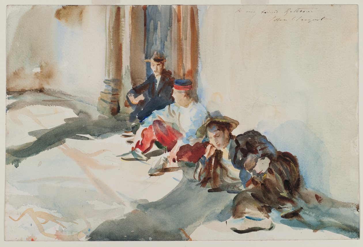 Spanyol katonák, 1902-2003 körül (wc papíron) alkotó: John Singer Sargent