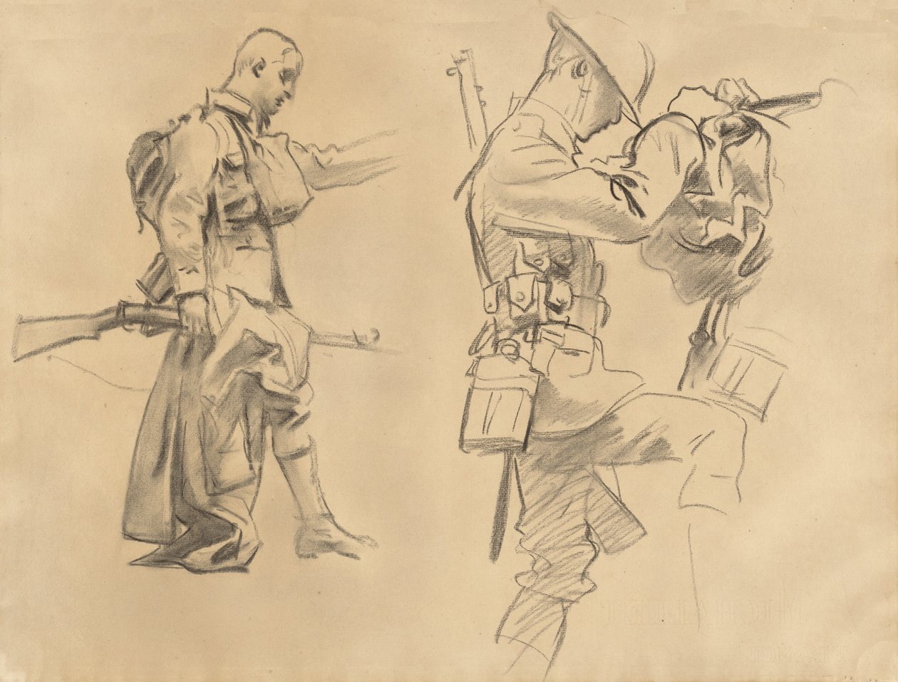 Tanulmányok Gassednek [recto], 1918-1919. alkotó: John Singer Sargent