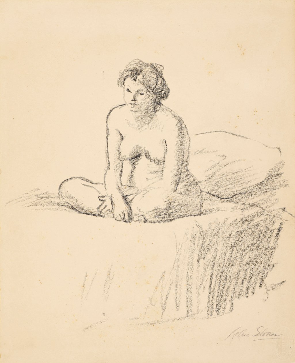 Ülő akt alkotó: John French Sloan