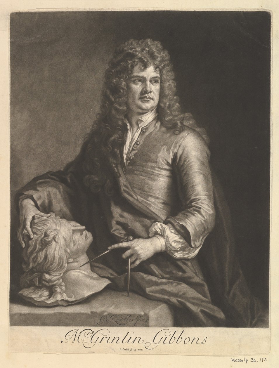 Grinling Gibbons portréja, 1690. alkotó: John Smith 2