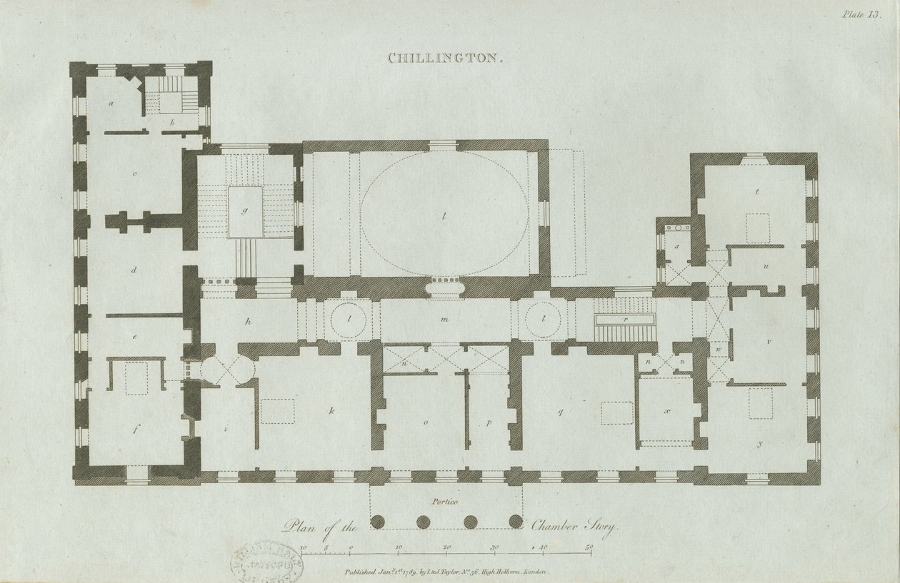Chillington Hall: metszet alkotó: John Soane