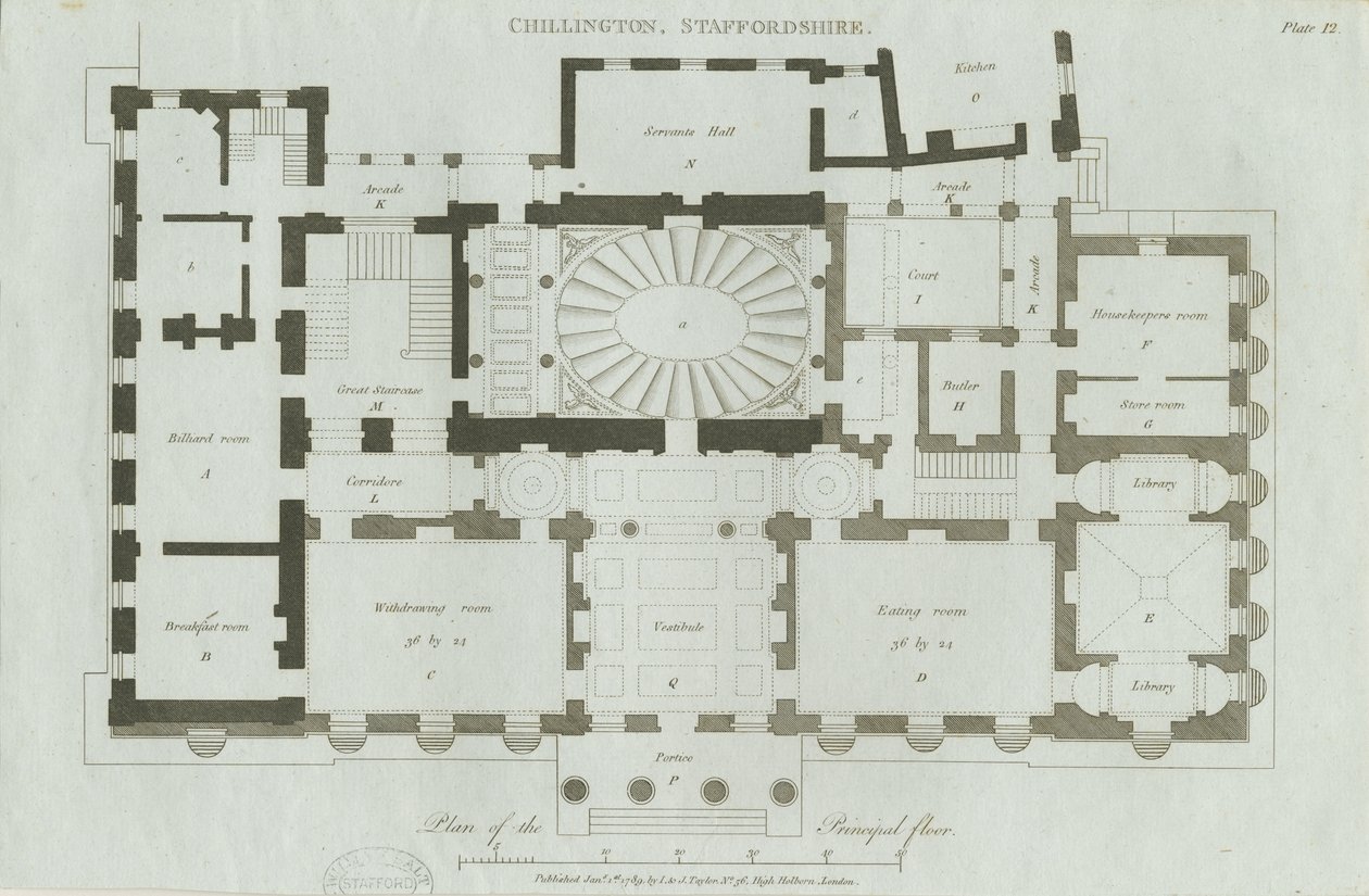 Chillington Hall: metszet alkotó: John Soane