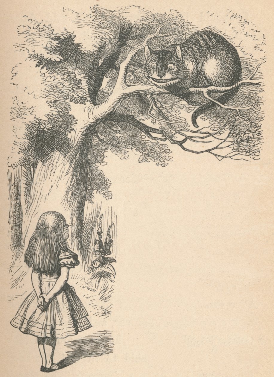 Alice és a Cheshire macska, 1889 alkotó: John Tenniel