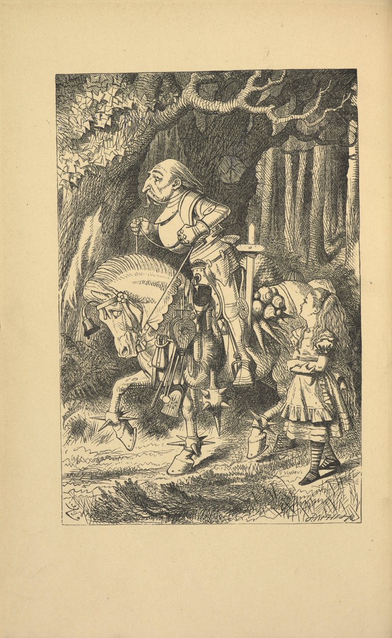 Alice és a fehér lovag. alkotó: John Tenniel