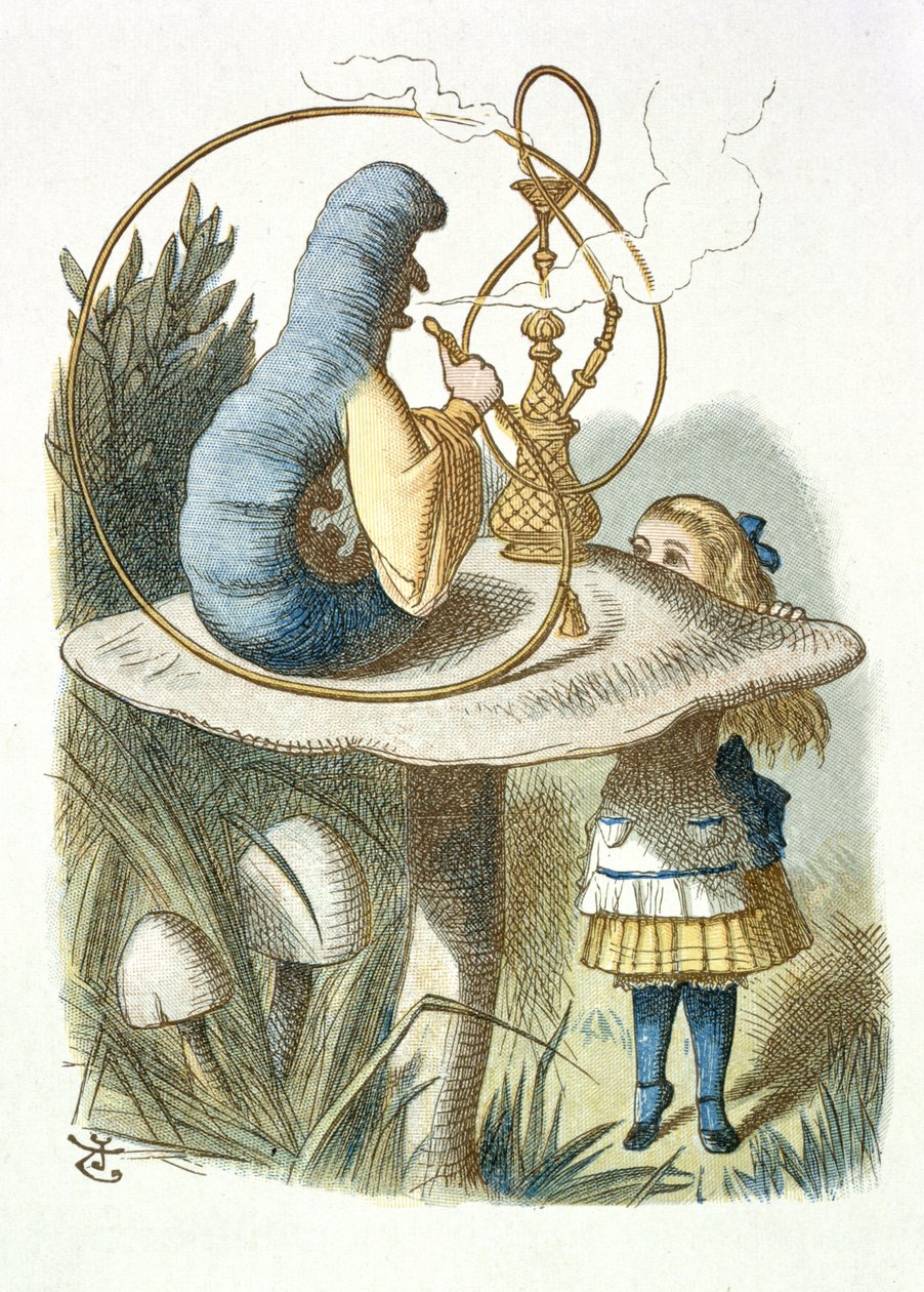 Alice találkozik a kék hernyóval alkotó: John Tenniel