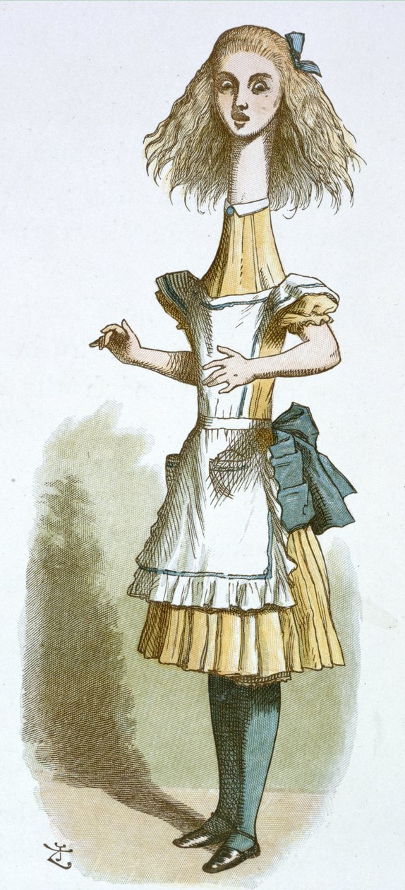 Alice hosszú nyakkal alkotó: John Tenniel