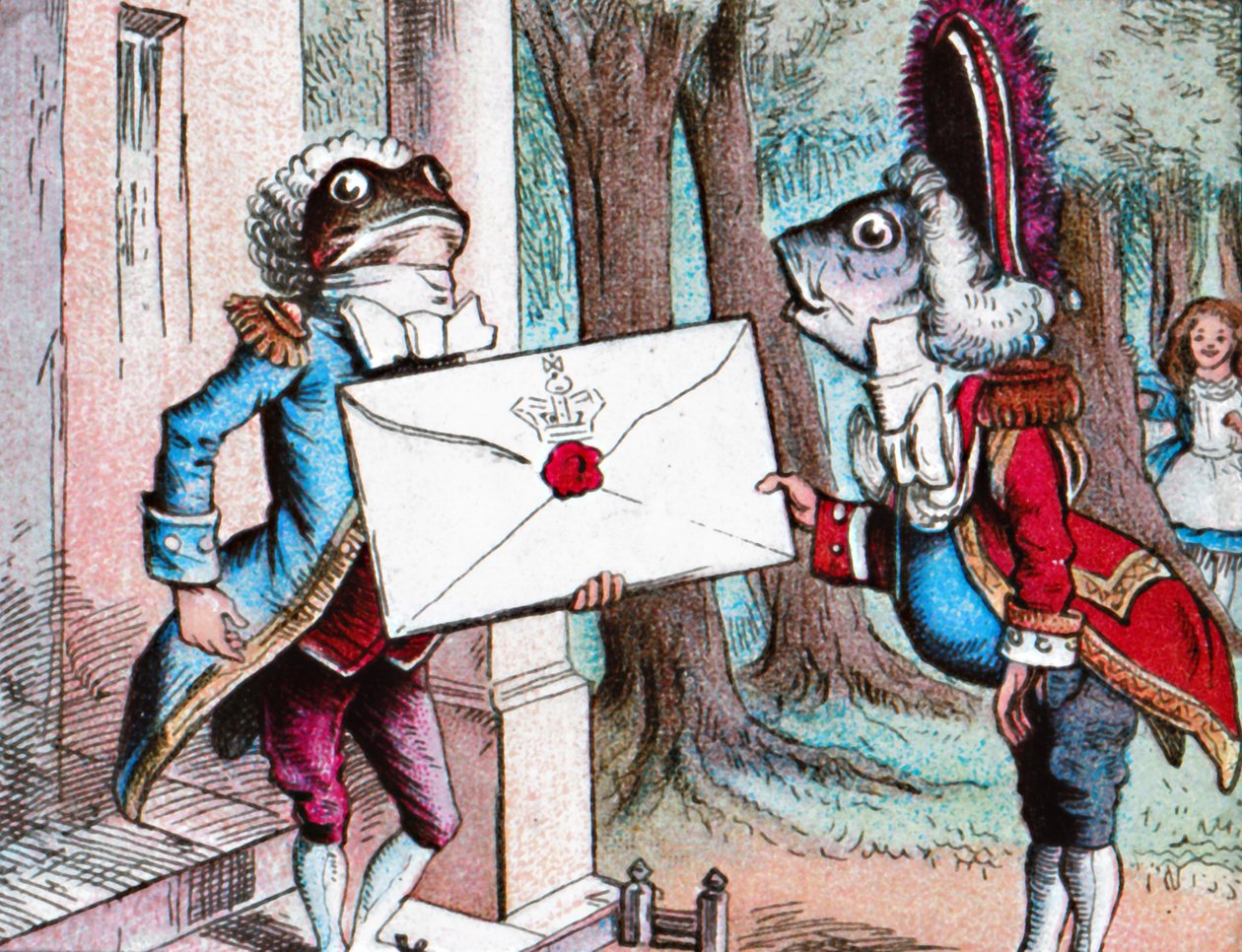 A Békalakó kézbesíti a meghívót, c1910 alkotó: John Tenniel
