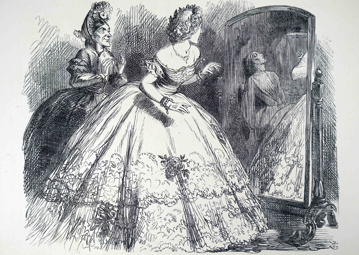 A kísértetjárta hölgy. alkotó: John Tenniel