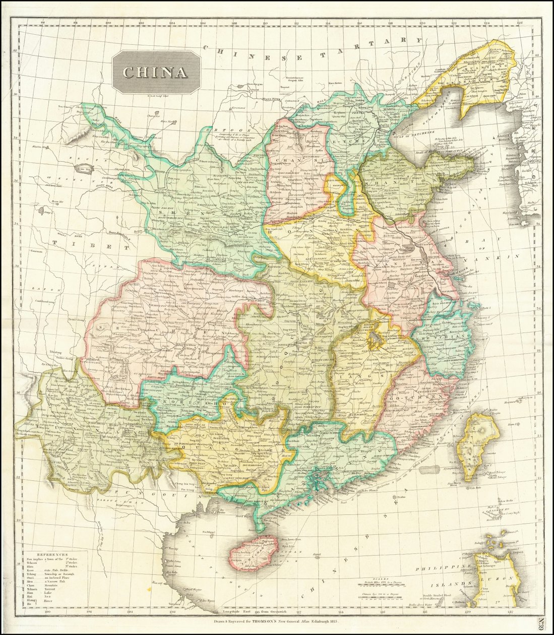 Kína 1815-ös térképe alkotó: John Thomson