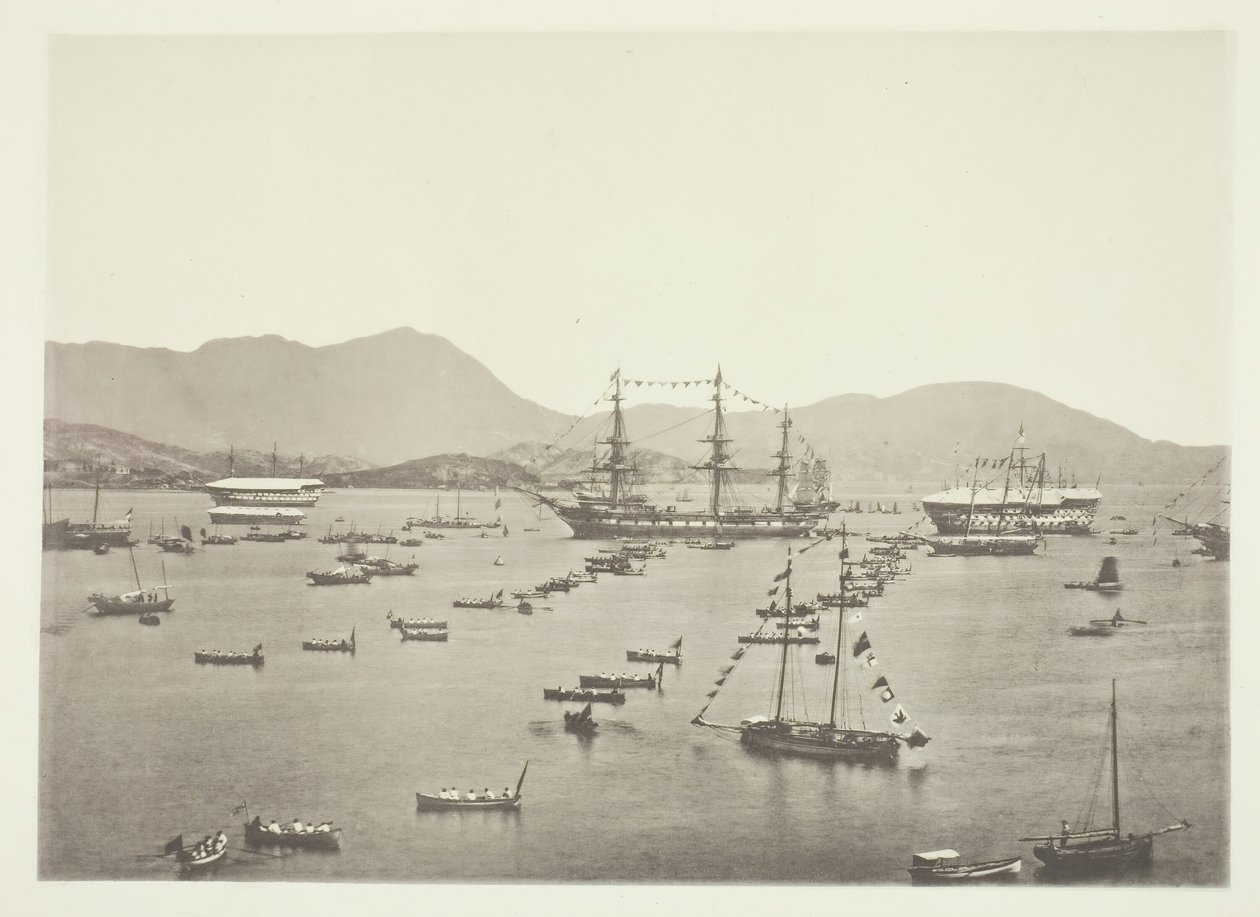 A kikötő, Hongkong, kb. 1868. alkotó: John Thomson
