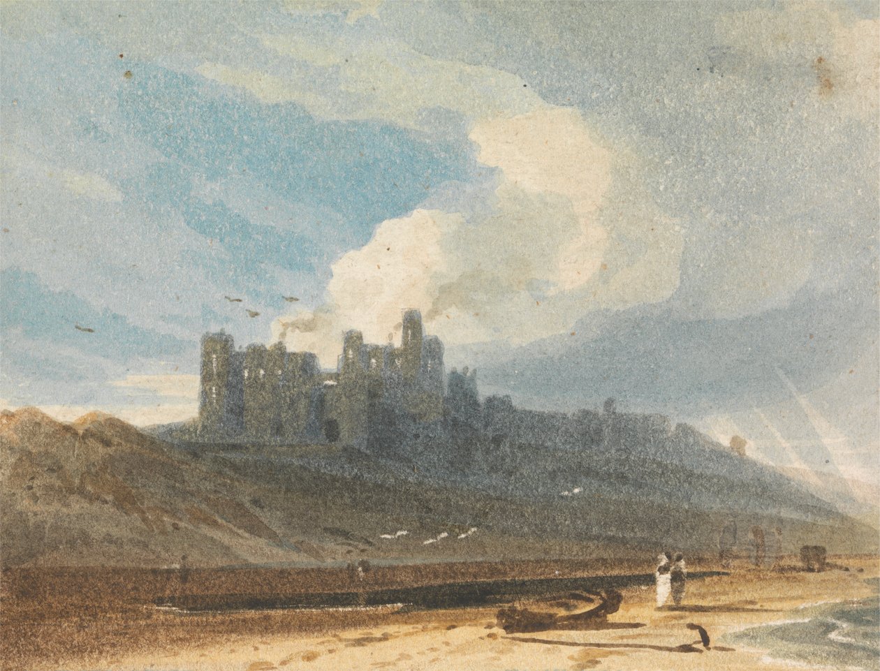 Bamburgh kastély, Northumberland alkotó: John Varley