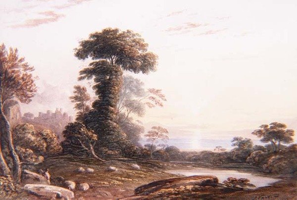 Naplemente a Harlech kastélynál alkotó: John Varley