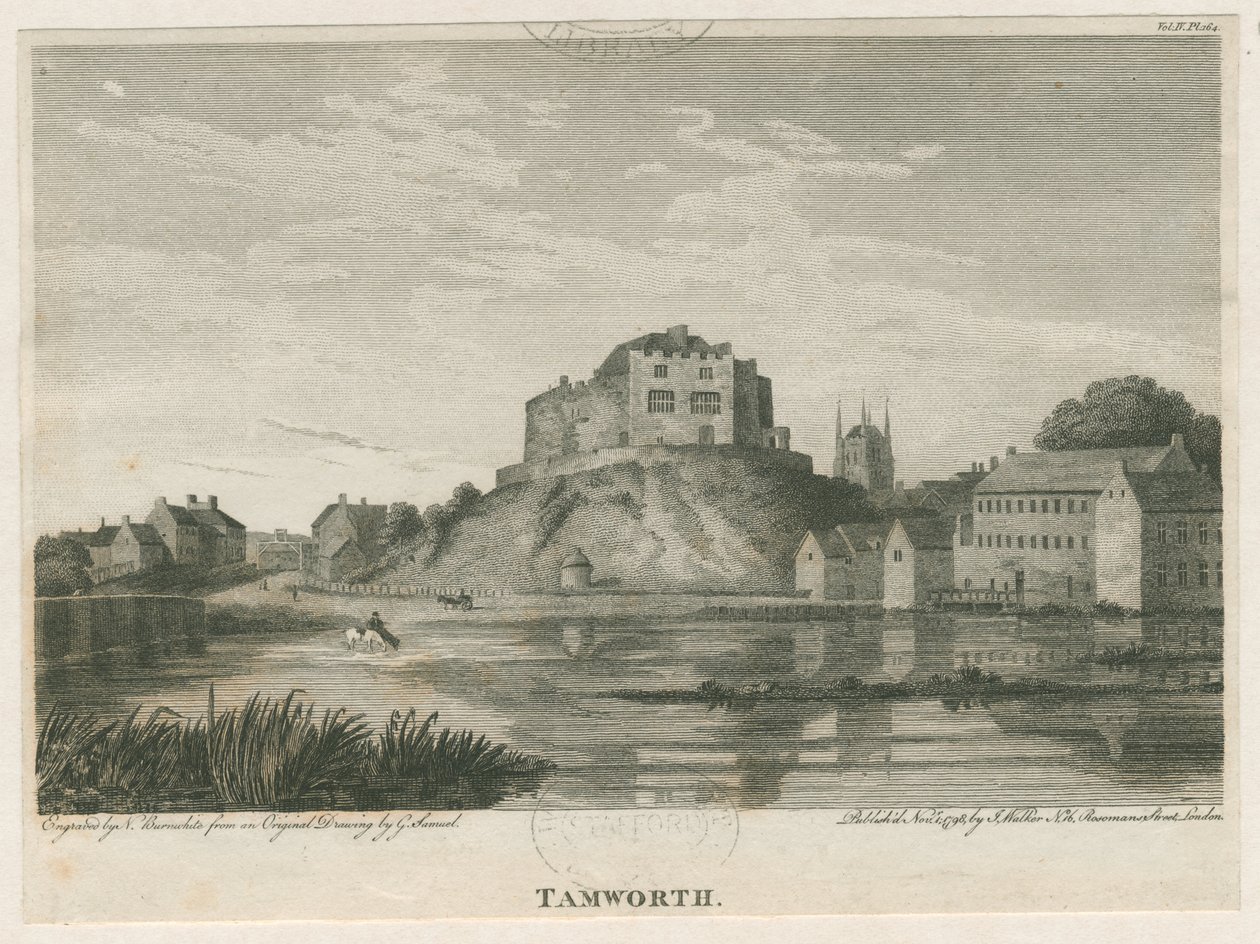Tamworth kastély: metszet, nd [c 1798] alkotó: John Walker