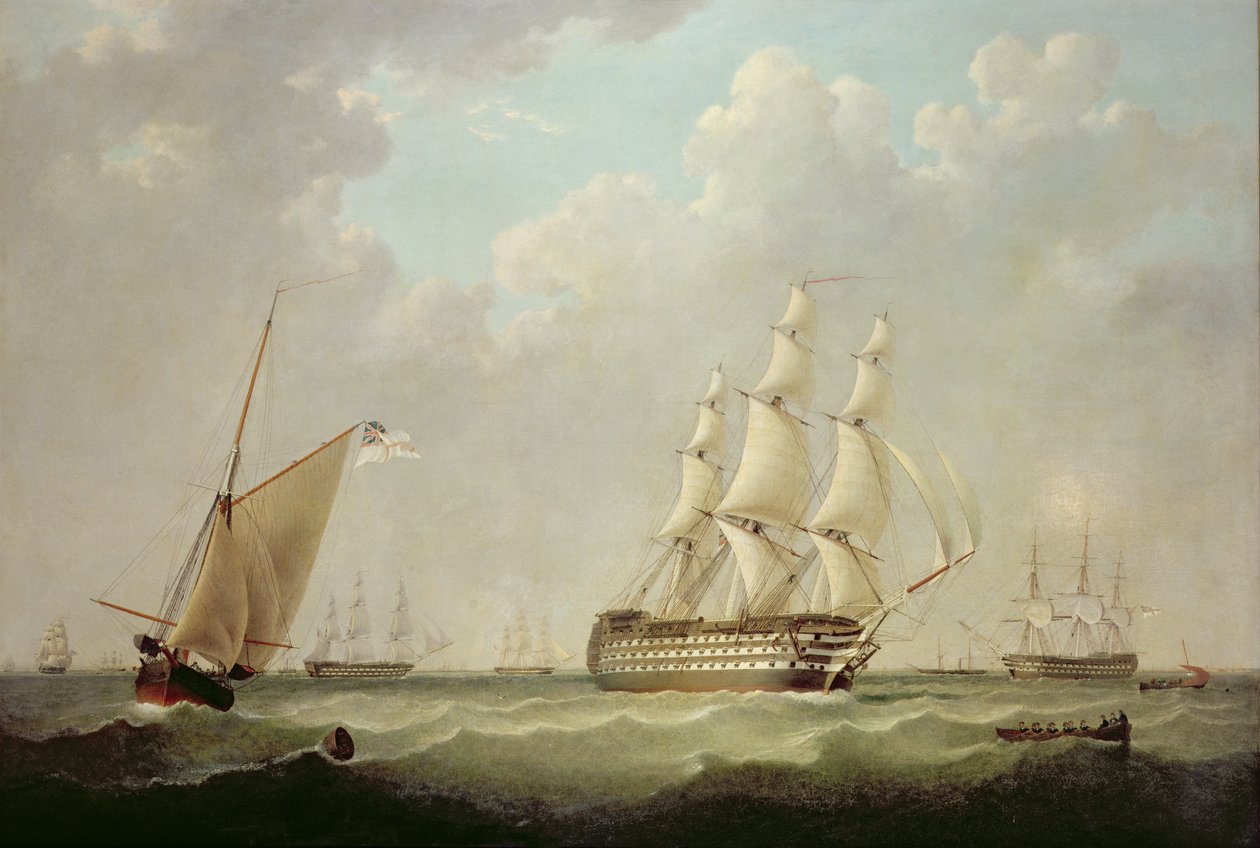 H.M.S. Britannia, 1847 (op) alkotó: John Ward of Hull