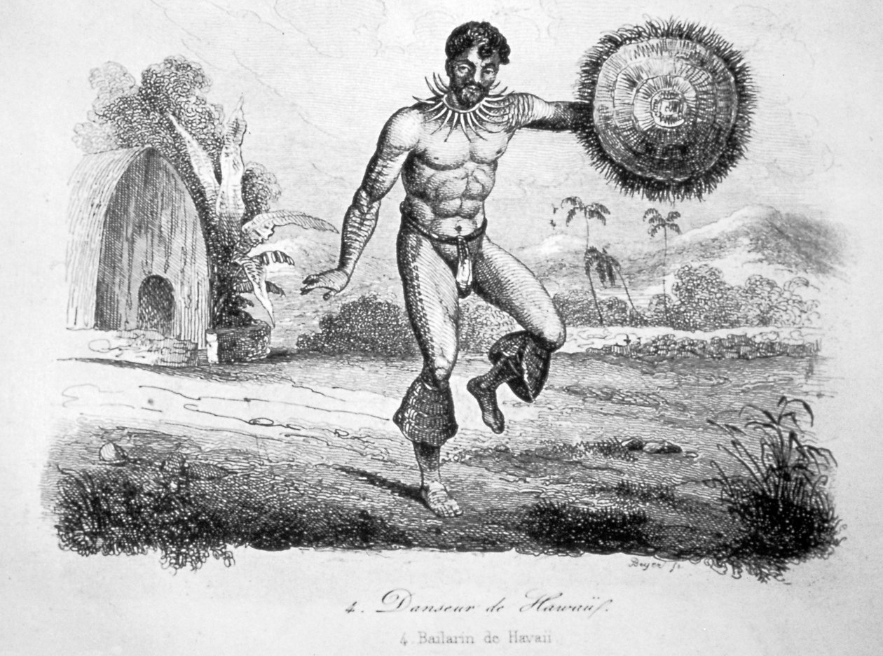 Hawaii táncos, 1770-1793 között alkotó: John Webber