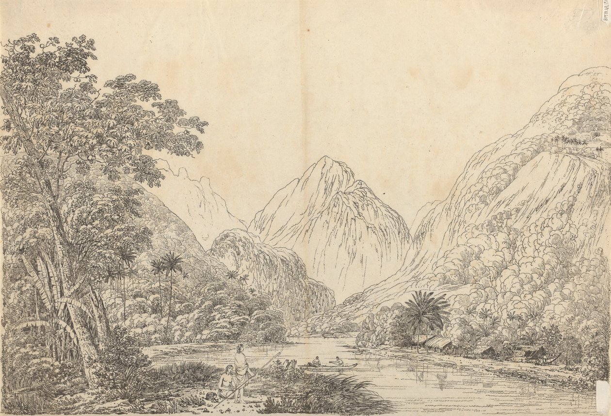 Kilátás az Oheitepeha-öbölben, Otaheitében alkotó: John Webber