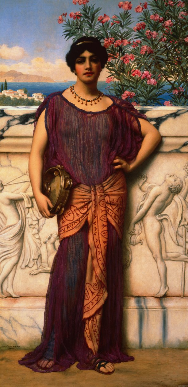 A tambura lány alkotó: John William Godward