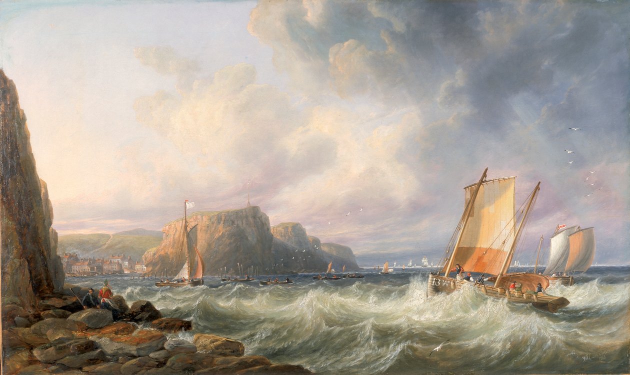 A Yorkshire-parton kívül, Staithes alkotó: John Wilson Carmichael
