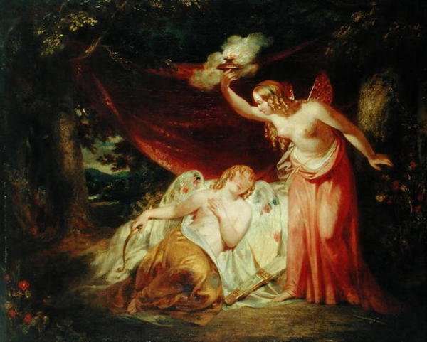 Psyche Enamored of Cupid (olaj, vászon) alkotó: John Wood