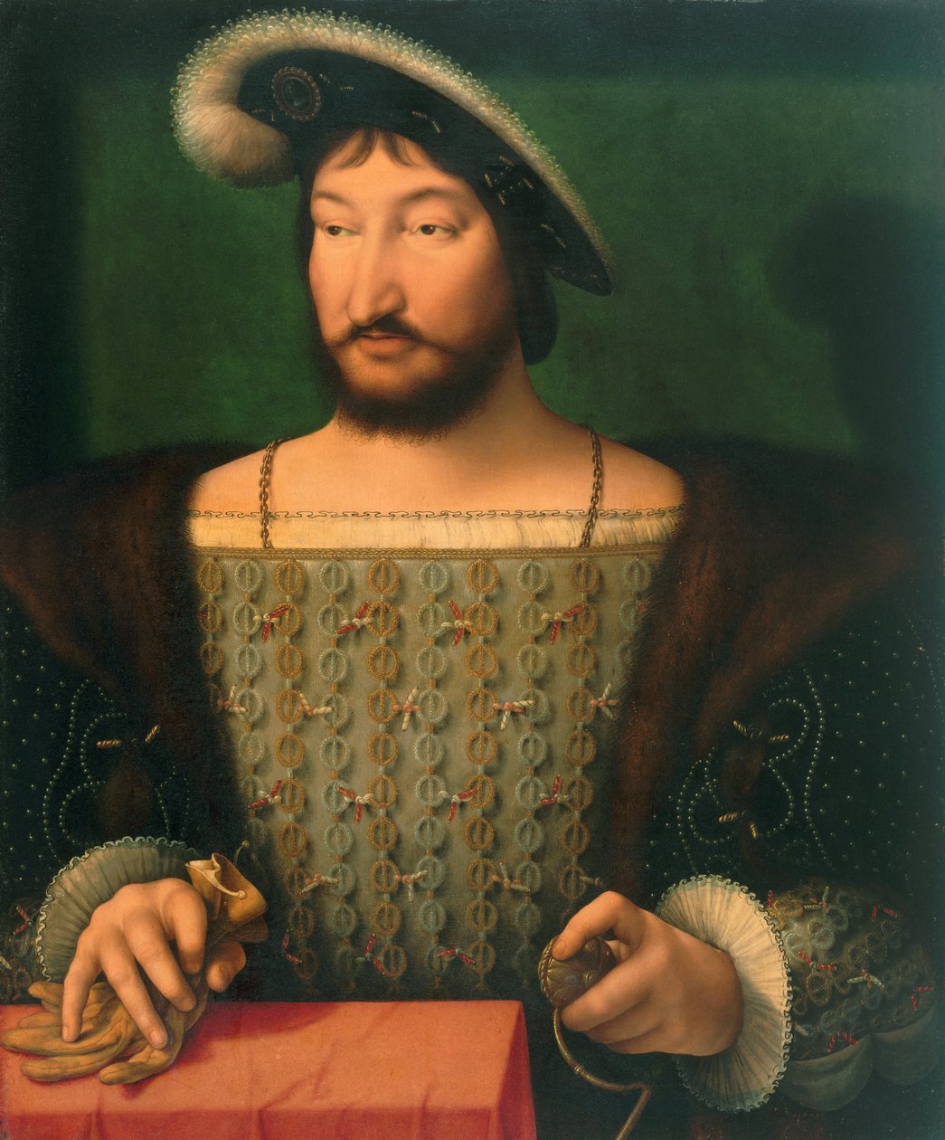 I. Ferenc, francia király portréja (kb. 1532-1533) alkotó: Joos van Cleve