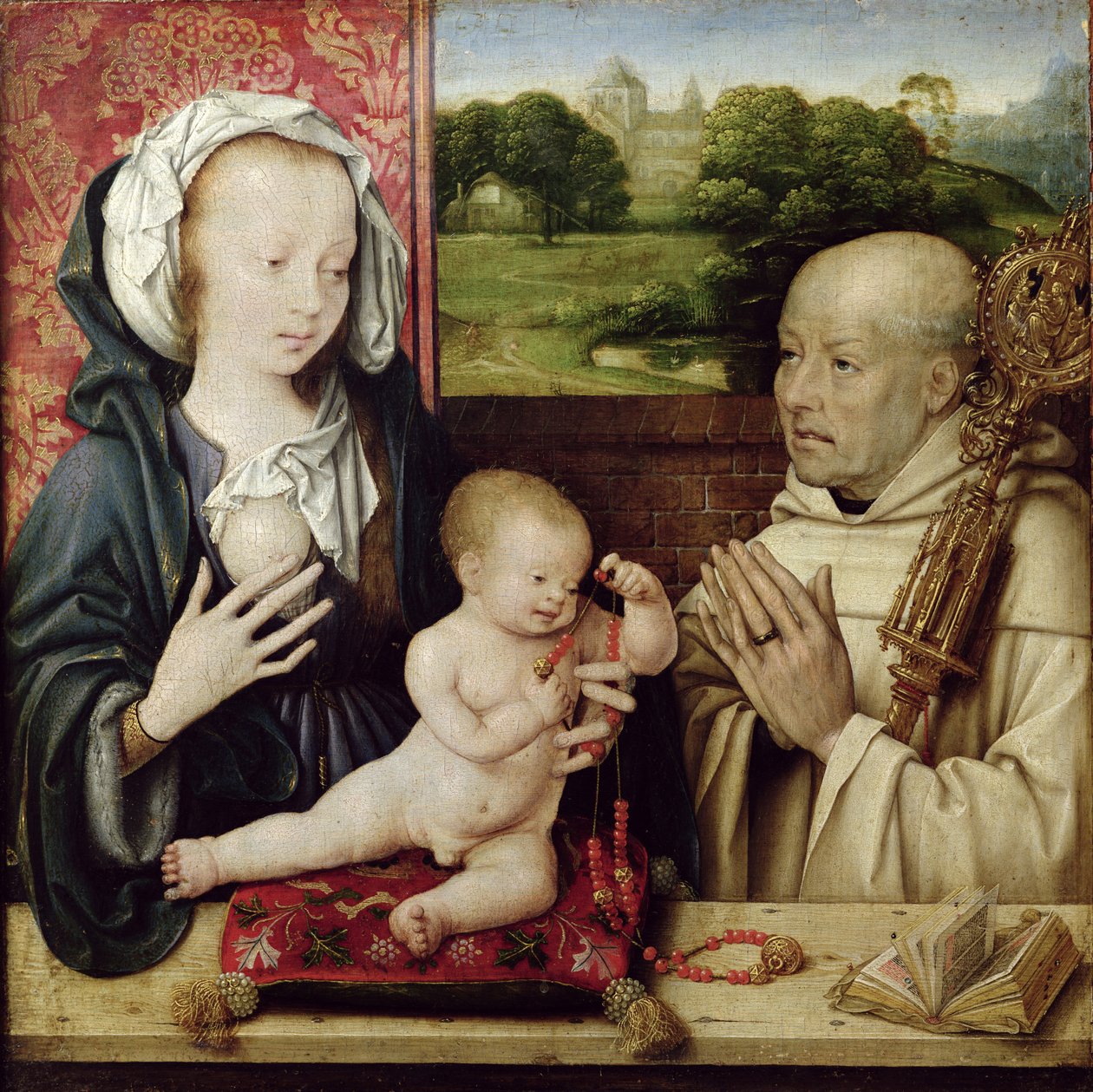A Szűz és a Gyermek, akit Szent Bernát imádott alkotó: Joos van Cleve