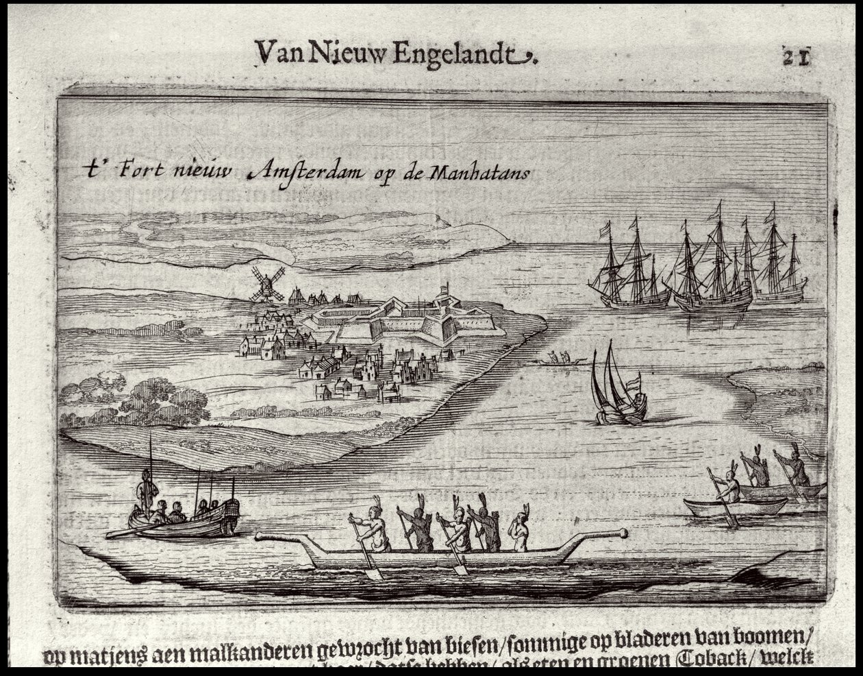 Új Amszterdam látképe, 1626-28 (rézmetszet) alkotó: Joost Hartgers