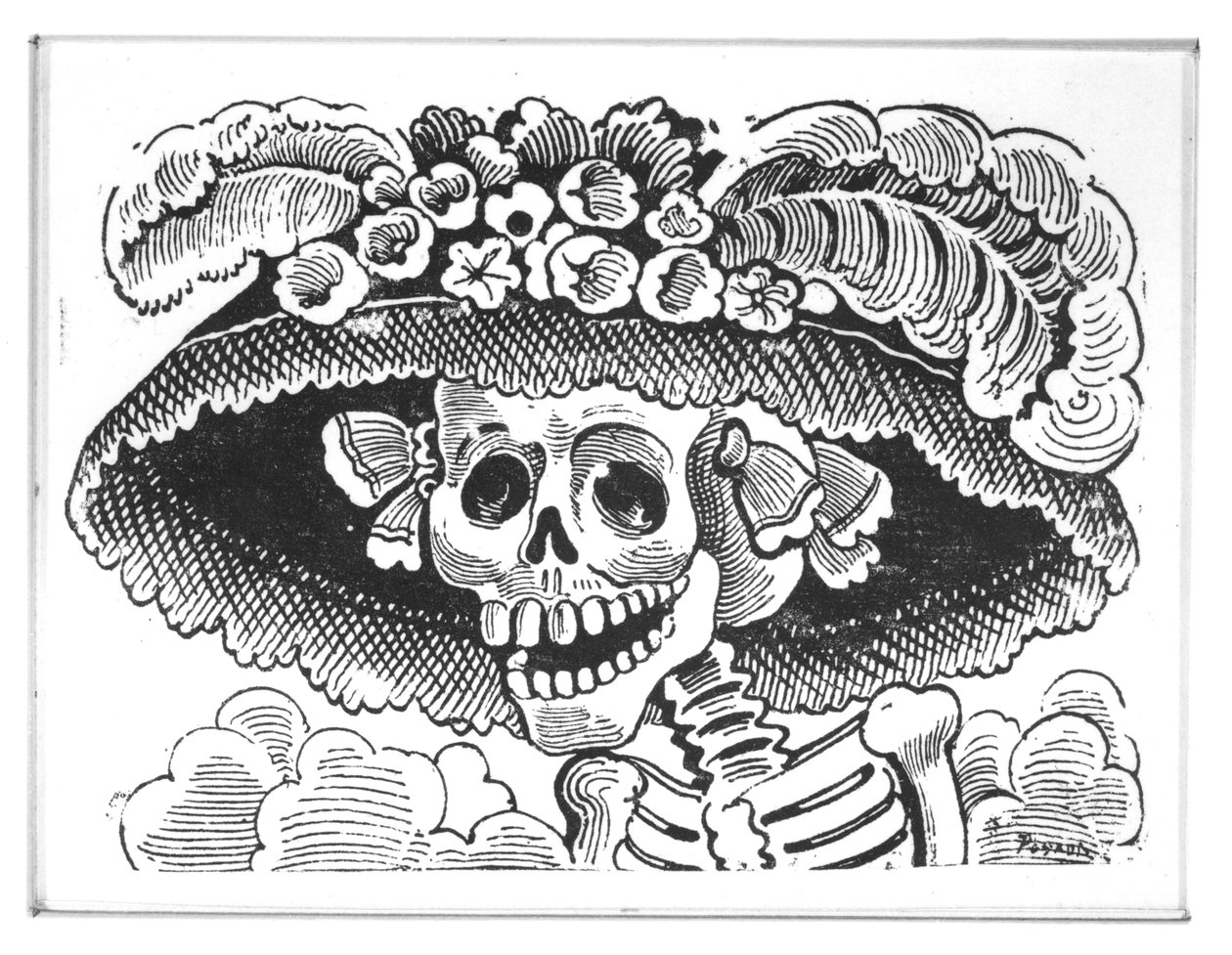"La Calavera de la Catrina", 1913 (cinkkarc) alkotó: José Guadalupe Posada