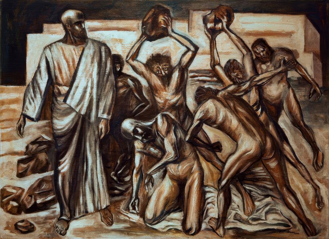 Szent István vértanúsága alkotó: José Clemente Orozco