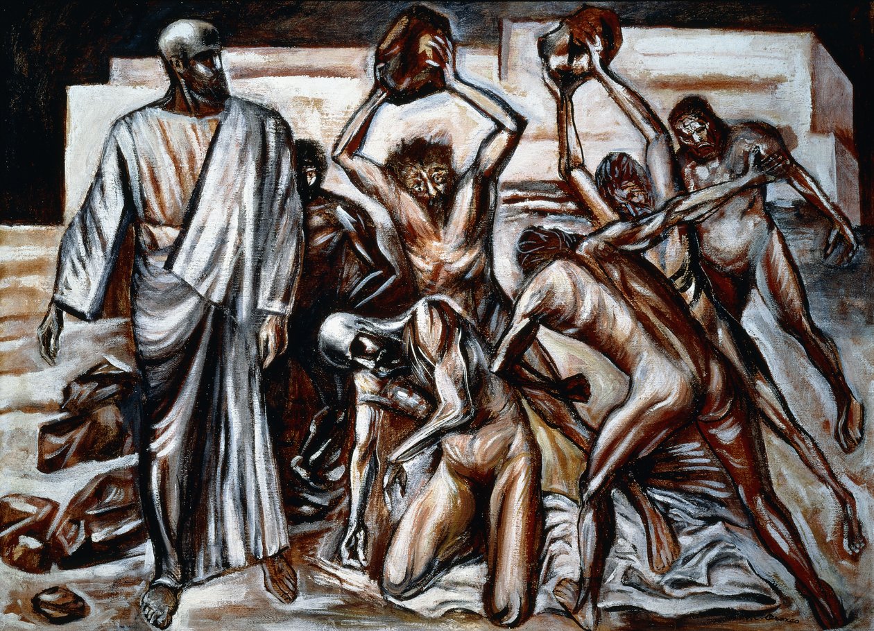 Szent Esteban mártíromsága alkotó: José Clemente Orozco