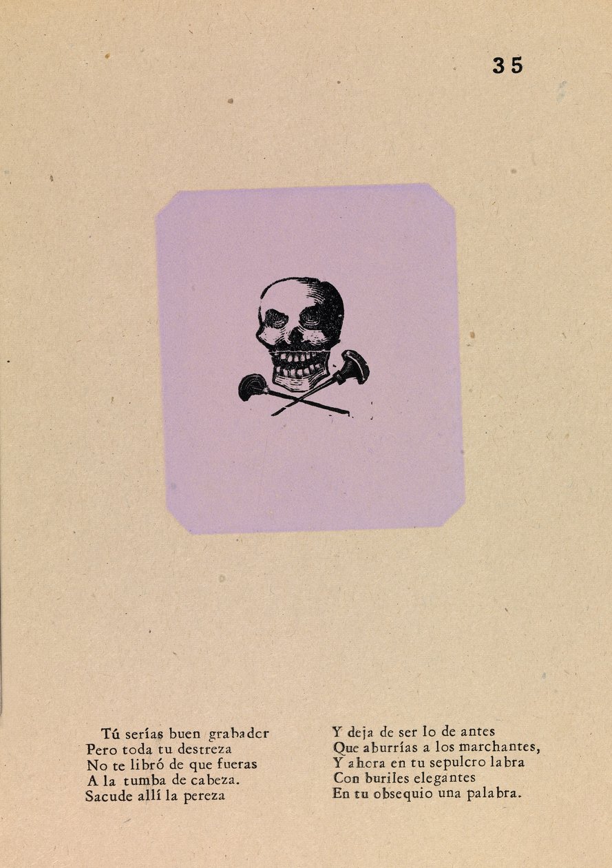 Calavera a metszőművészről alkotó: José Guadalupe Posada