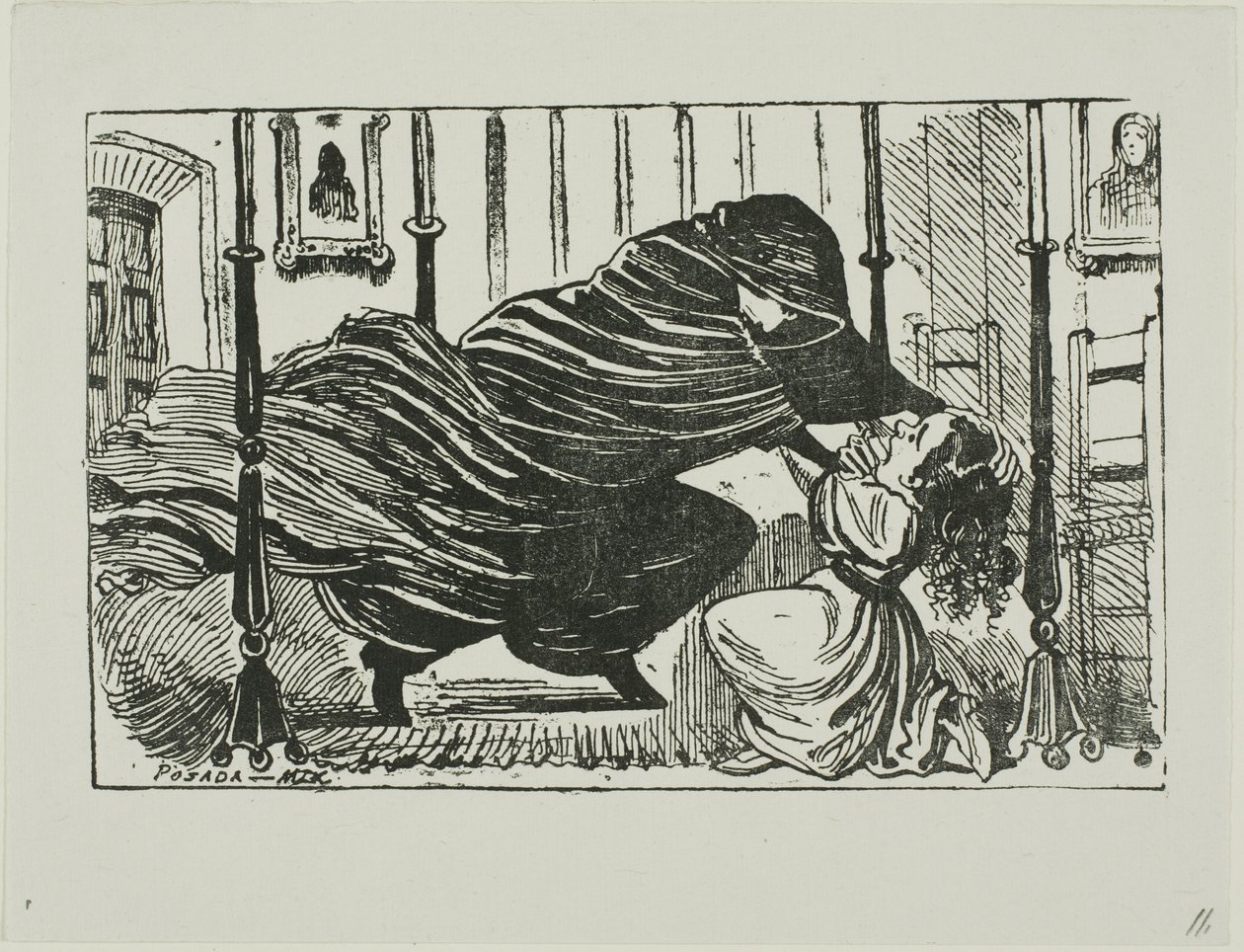 Illusztráció egy történethez alkotó: José Guadalupe Posada
