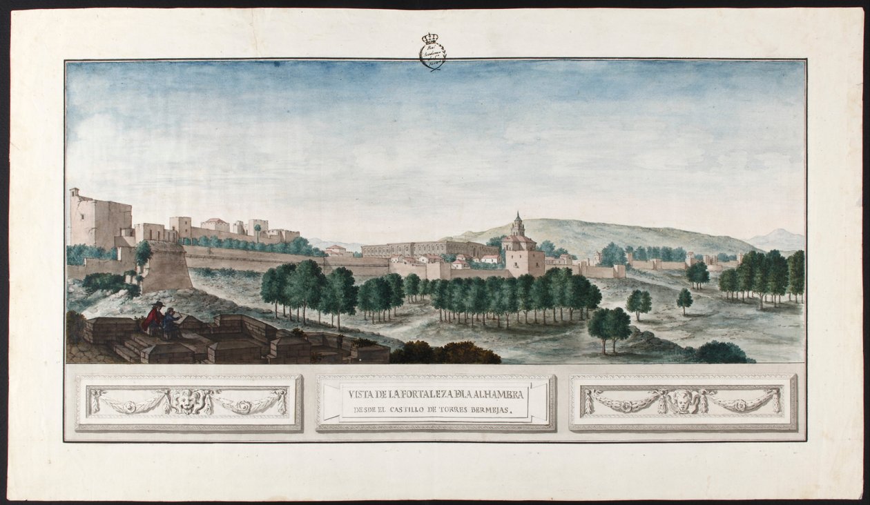 Kilátás az Alhambrára, Granadában alkotó: José de Hermosilla